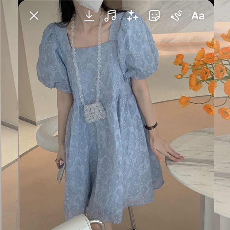 Đầm Tay Phồng Thiết Kế Mới Thời Trang Mùa Hè Theo Phong Cách Pháp