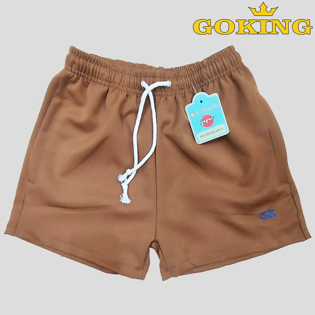 Quần short kaki nữ GOKING, lưng thun và dây rút co giãn thoải mái. Túi sâu rộng bỏ nhiều đồ