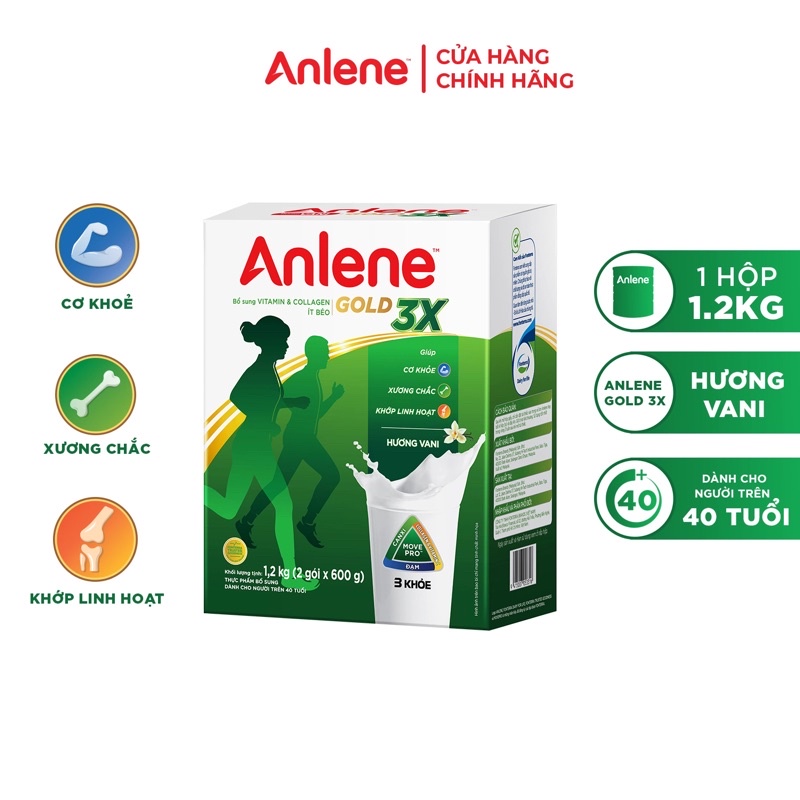 Sữa bột anlene gold hộp giấy 1,2kg - date mới