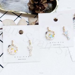 S925 Asymmetric College Unicorn Magic Wand Korea Creative Ins So Fairy Wild Bông tai