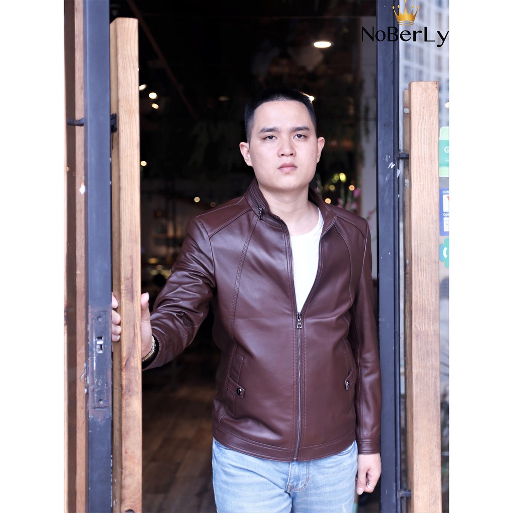 Áo da cừu nâu - Da thật cao cấp | BigBuy360 - bigbuy360.vn