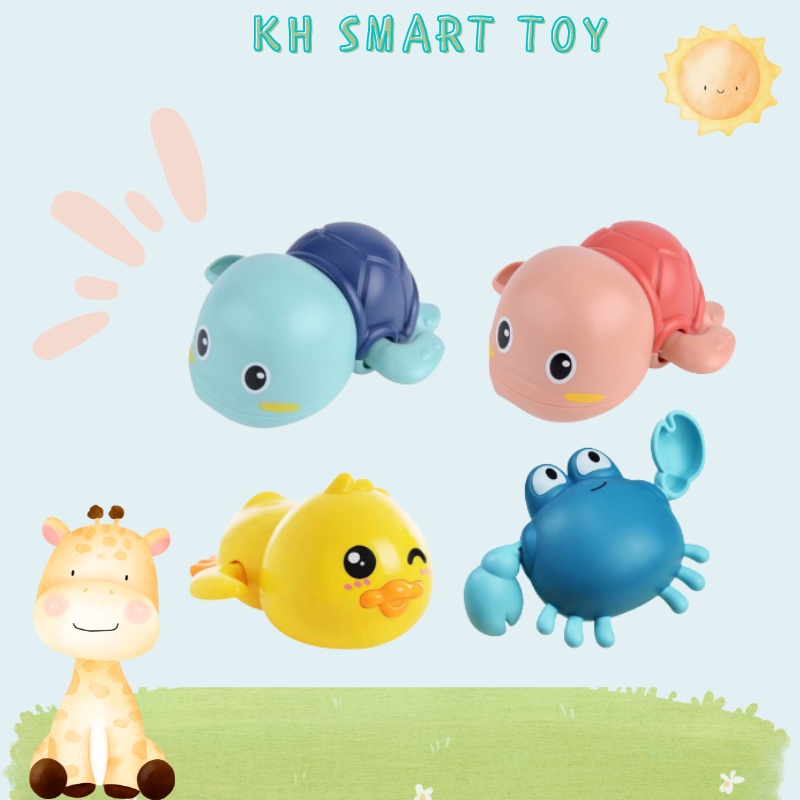 Rùa Con, Vịt Con, Cua Xinh Tự Bơi Dây Cót, Đồ Chơi Nhà Tắm Cho Bé Cực Kỳ An Toàn