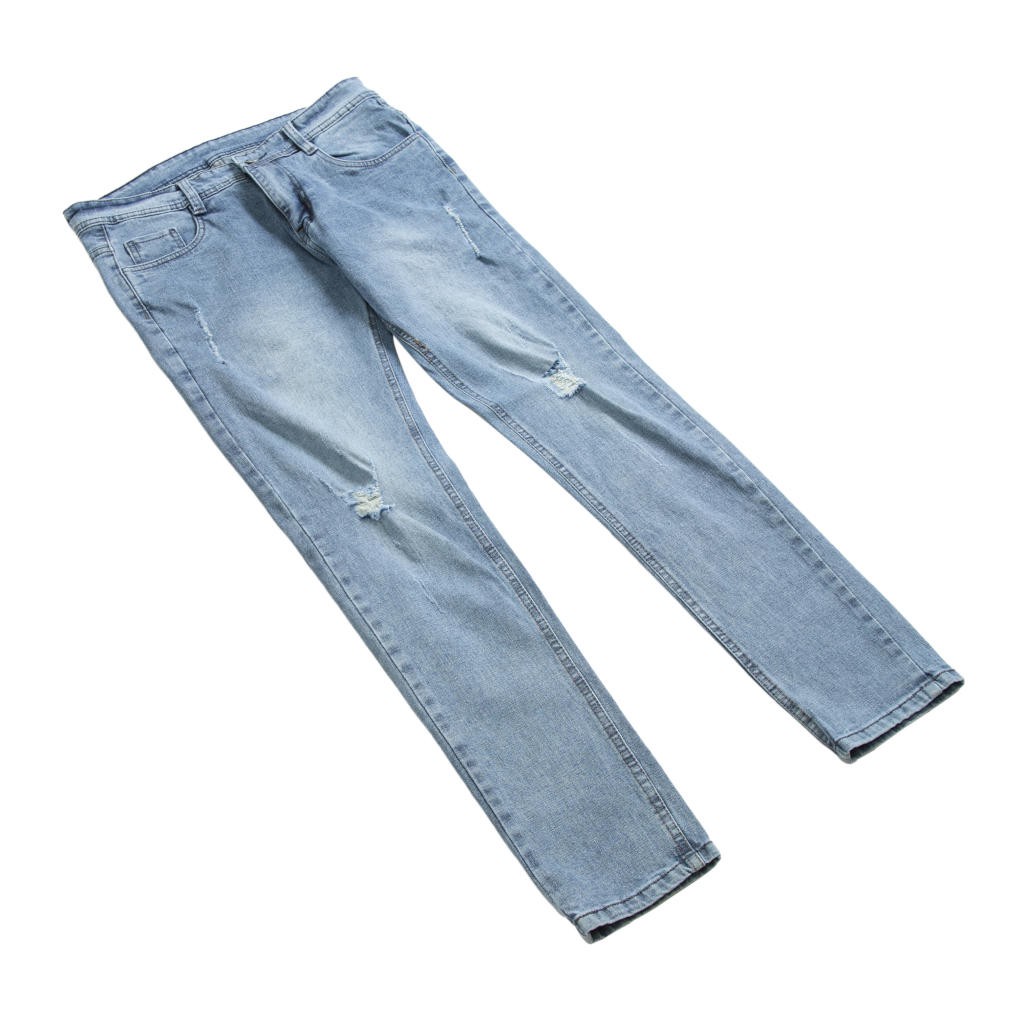 Quần Indigo Blue Slim Fit Ripped Jean