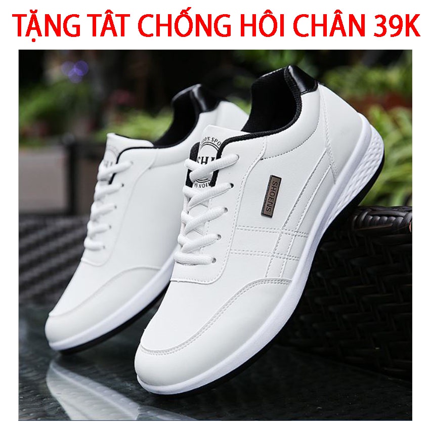 Giày nam thể thao SHOENS Đế Chống Trơn Trượt Hôi Chân Chống Thấm Nước Giày da nam cao cấp đi học đi làm đẹp Tuxa store