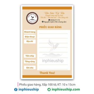 Phiếu ship Yến Sào 400 tờ
