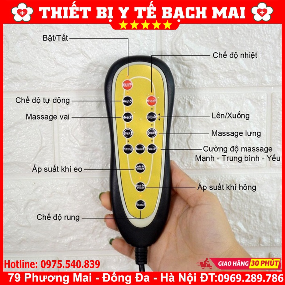 Đệm Massage 6D Nhật Bản - Ôm Toàn Thân - Túi Khí "Kép"