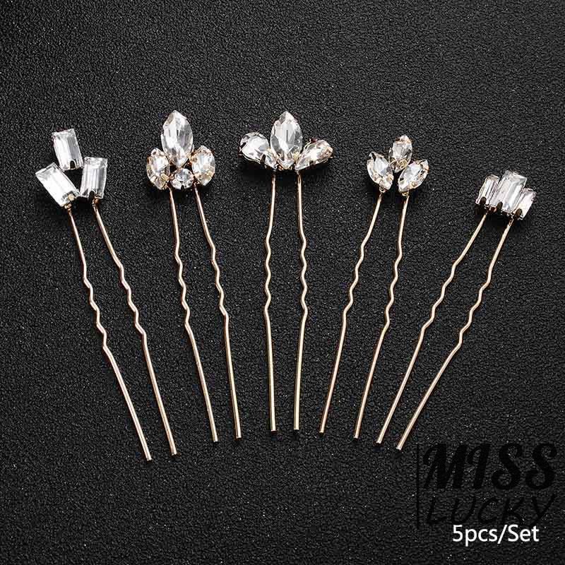 VN Set 5 Kẹp Tóc Hình Giọt Nước Đơn Giản Thời Trang Cho Nữ