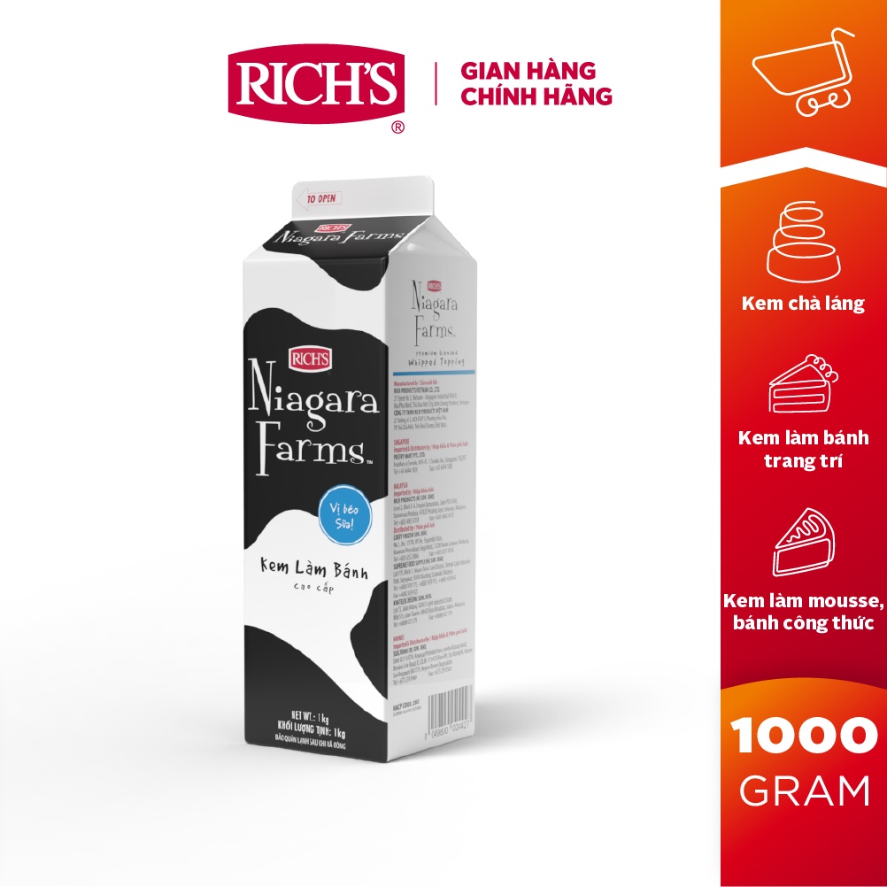 Kem Làm Bánh Rich's Niagara Farms Hộp 907g