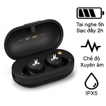 Tai Nghe Nhét Tai Không Dây MaRShall Mode II BT 5.1 Hifi Chống Ồn Có Micro