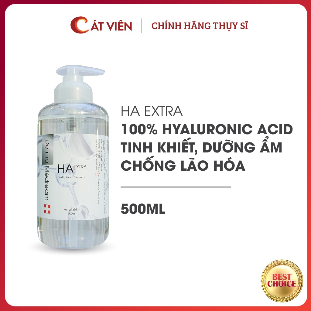 Serum tinh chất cấp nước HA Derma, dưỡng ẩm kiềm dầu, tái tạo phục hồi da, căng bóng da cho da khô, da dầu - 500ml