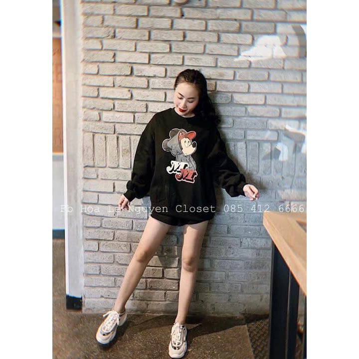 Áo nỉ mickey tay dài cho nữ HOT trend năm nay đủ size 3 màu