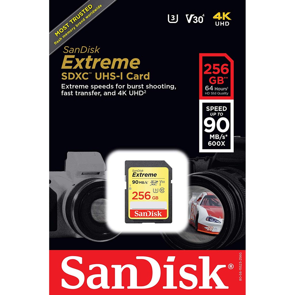 Thẻ nhớ SDXC SanDisk Extreme 90MB/s 256GB