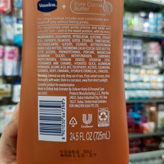 Sữa dưỡng thể Vaseline Total Moisture Cocoa Glow 725ml