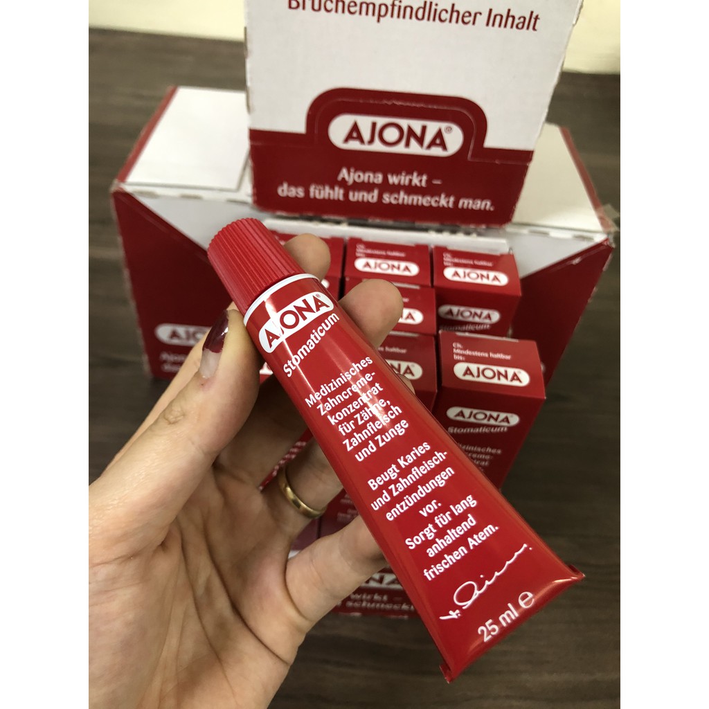 Kem đánh răng  AJONA ( Đức ) 25ml ngừa viêm nướu, tạo mảng bám và chảy máu chân răng