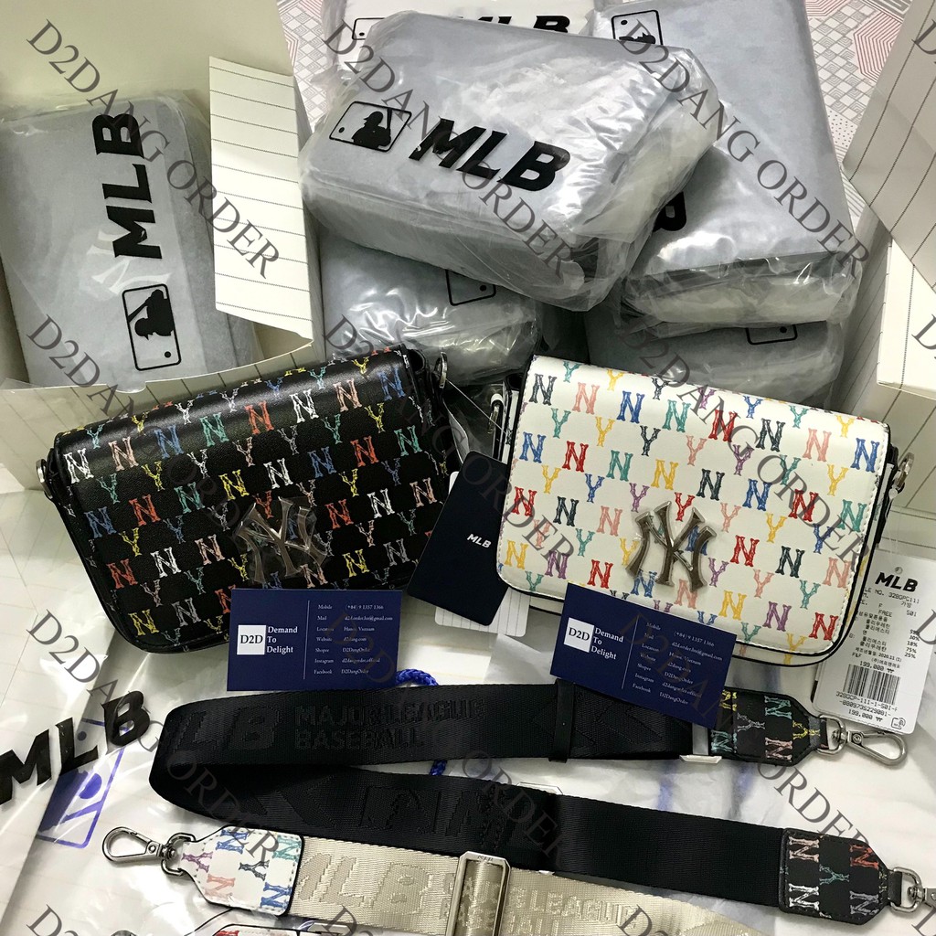 🔥 Túi MLB Đeo Chéo Họa Tiết Mono Cầu Vồng NY Cá Tính Unisex  🔥