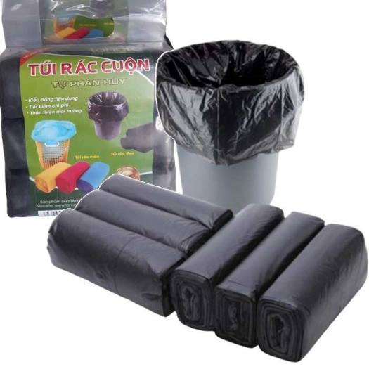 Set 3 Cuộn Túi Rác Tự Phân Hủy - Bao Rác Đen Kích Thước Lớn 55*65Cm
