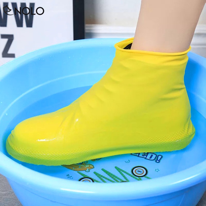 Vỏ Bọc Giày Đi Mưa Chống Thấm Nước Chất Liệu Silicone Co Giãn Dễ Dàng Vệ Sinh
