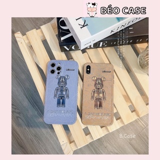 Ốp lưng imd cạnh vuông kaws đứng xanh - vàng nâu chống bẩn