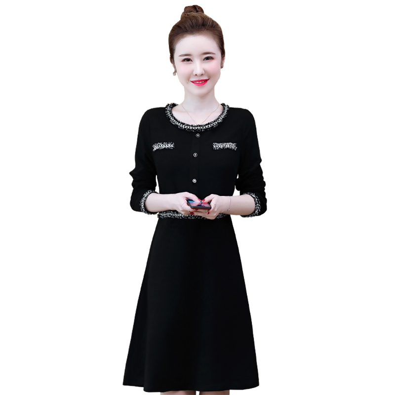 L-5XL Plus Size Women's Clothing Autumn Winter Long Sleeve Black Dress Casual Fashion Korean Midi Dresses | BigBuy360 - bigbuy360.vn