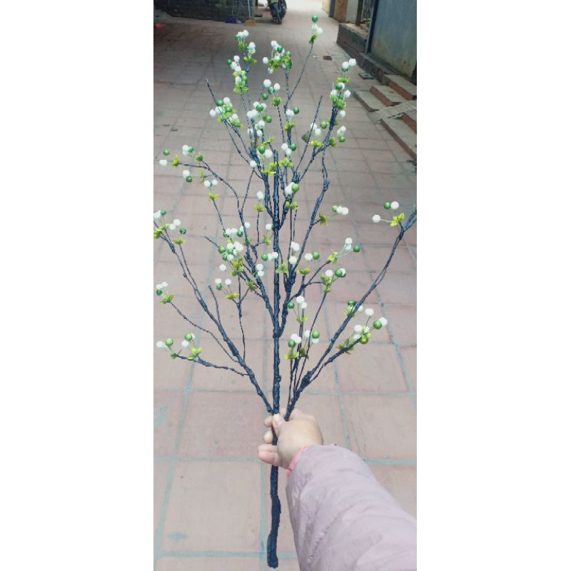 Sỉ cành Cherry điểm xịn dày cao 90cm- Cành quả giả