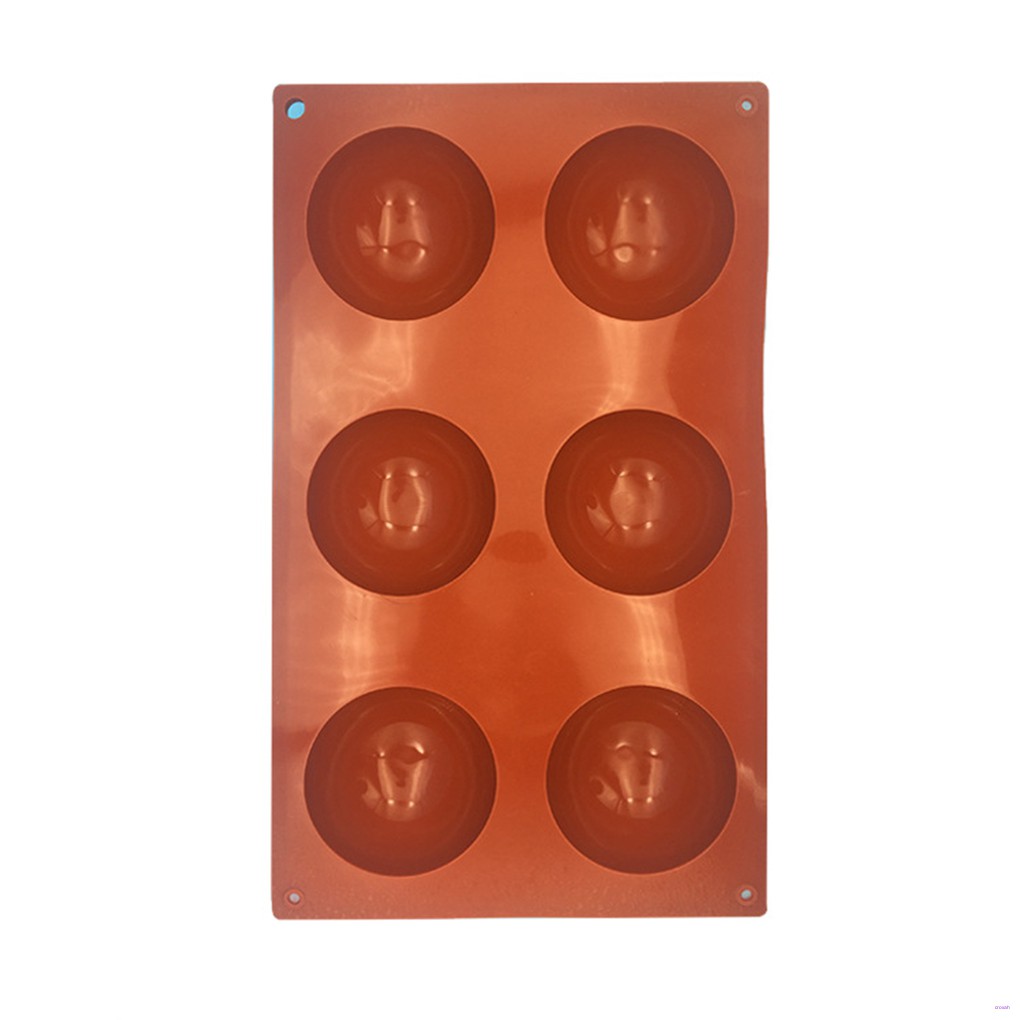 VN Khuôn Silicone Làm Bánh 6 Ô Hình Bán Cầu