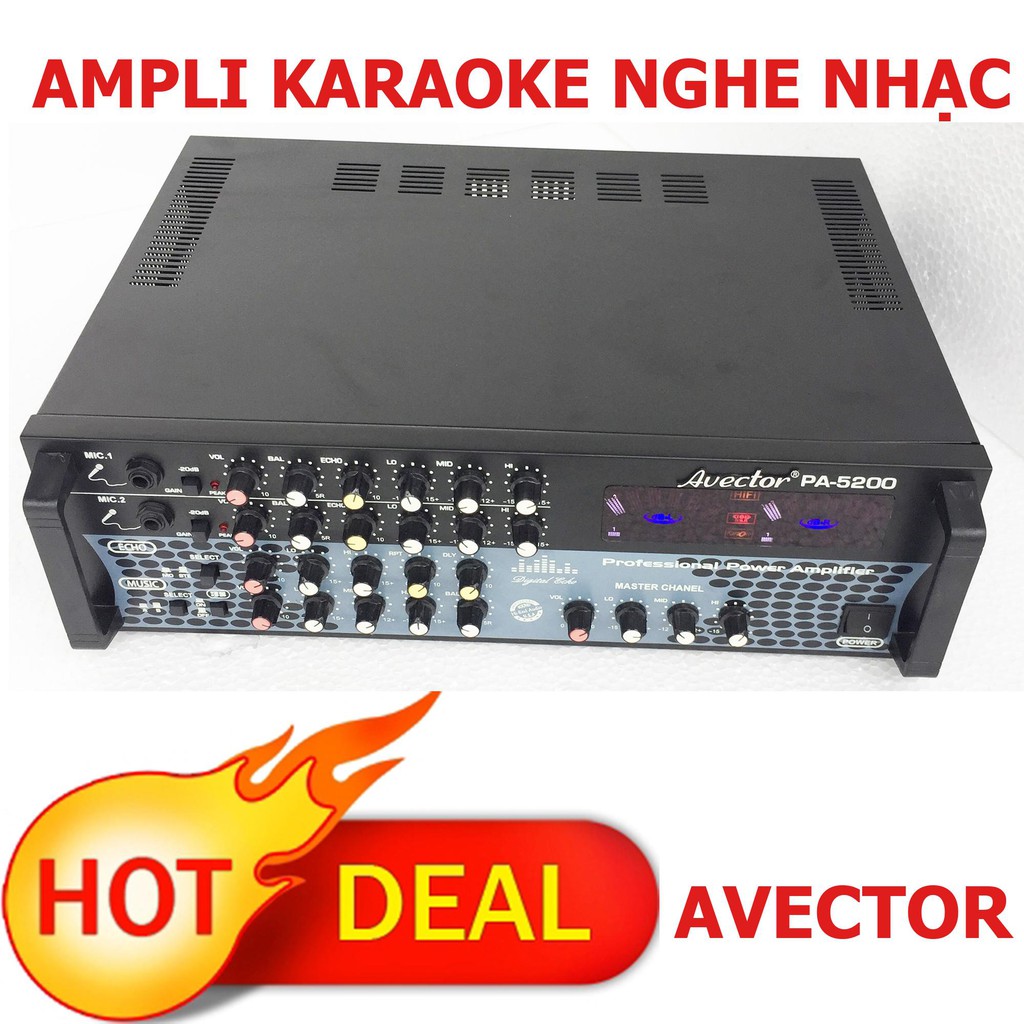 ampli karaoke gia đình Amply nghe nhạc AVECTOR PA 5200 Giảm giá cực rẻ