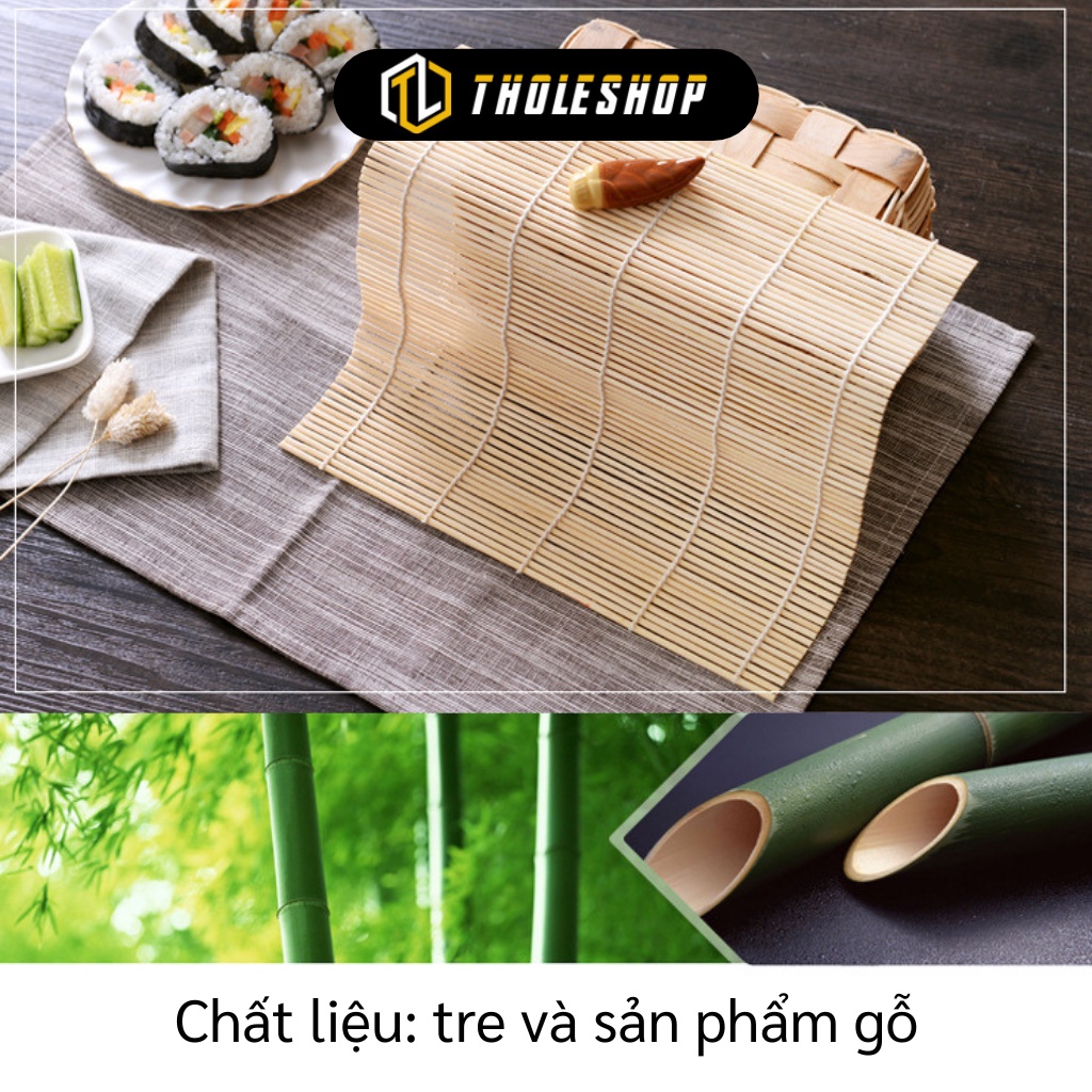 Mành Tre Làm Cơm Cuộn - Dụng Cụ Cuốn Shuhi, Kimbap Tặng Kèm Vá Múc Cơm Tiện Lợi 5179