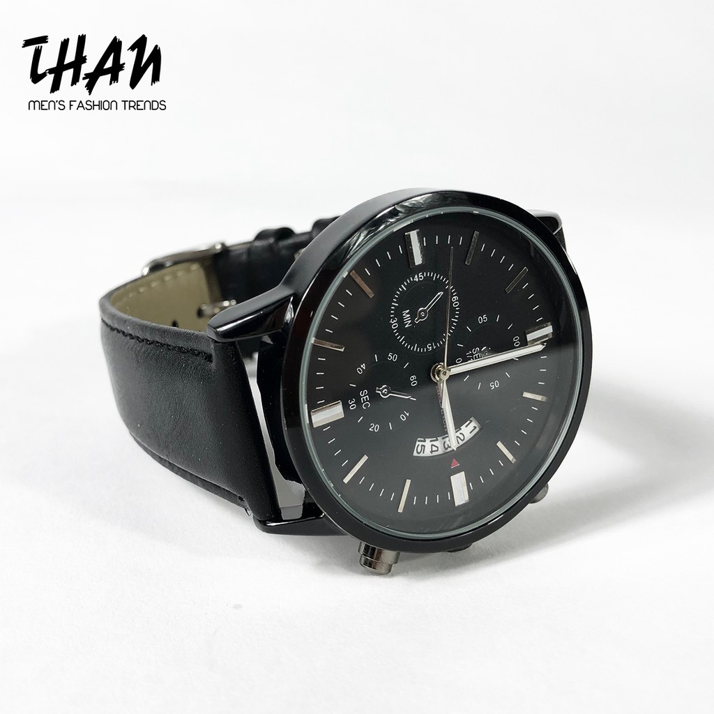 Đồng hồ Nam Giá Rẻ ARLANCH dây da màu đen cao cấp sang trọng lịch lãm chống nước, kính cường lực chống xước - Tặng hộp | BigBuy360 - bigbuy360.vn
