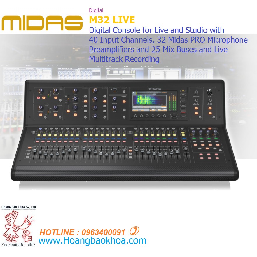 Mixer Digital MIDAS M32 LIVE - Bộ Trộn Âm Thanh 40 Kênh Đẳng Cấp