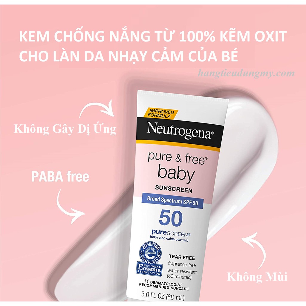 Kem chống nắng Neutrogena Pure Free Baby Mineral Sunscreen SPF50