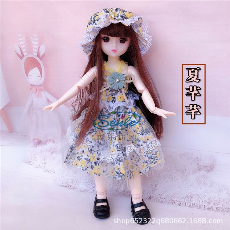 Búp Bê Barbie BJD 3D Cao 30cm xinh xắn - khớp vận động linh hoạt