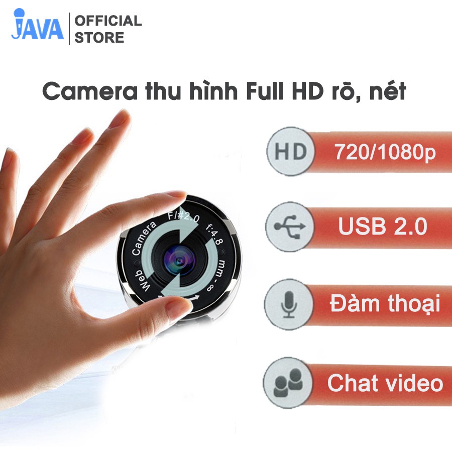 Webcam máy tính laptop livestream có Mic Full HD PC Gaming1080P High Solution , Bảo hành 12 tháng