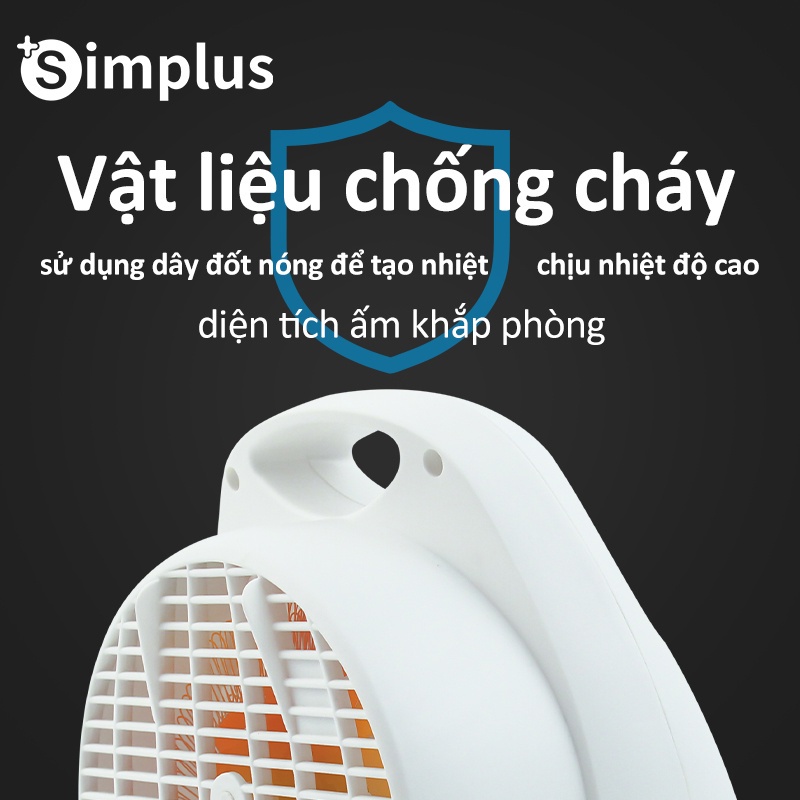 【Ready Stock】Máy sưởi  Simplus máy sưởi gia đình mini 2000W Máy sưởi phòng tắm phòng ngủ máy sưởi nhỏ nóng nhanh