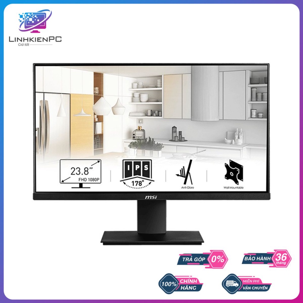 (Tặng chuột chơi game EM908) Màn hình máy tính MSI PRO MP241 23.8 inch FHD IPS 60Hz - linhkienpcgiatot