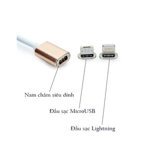 Cáp sạc nam châm chuẩn Lightning và Micro USB