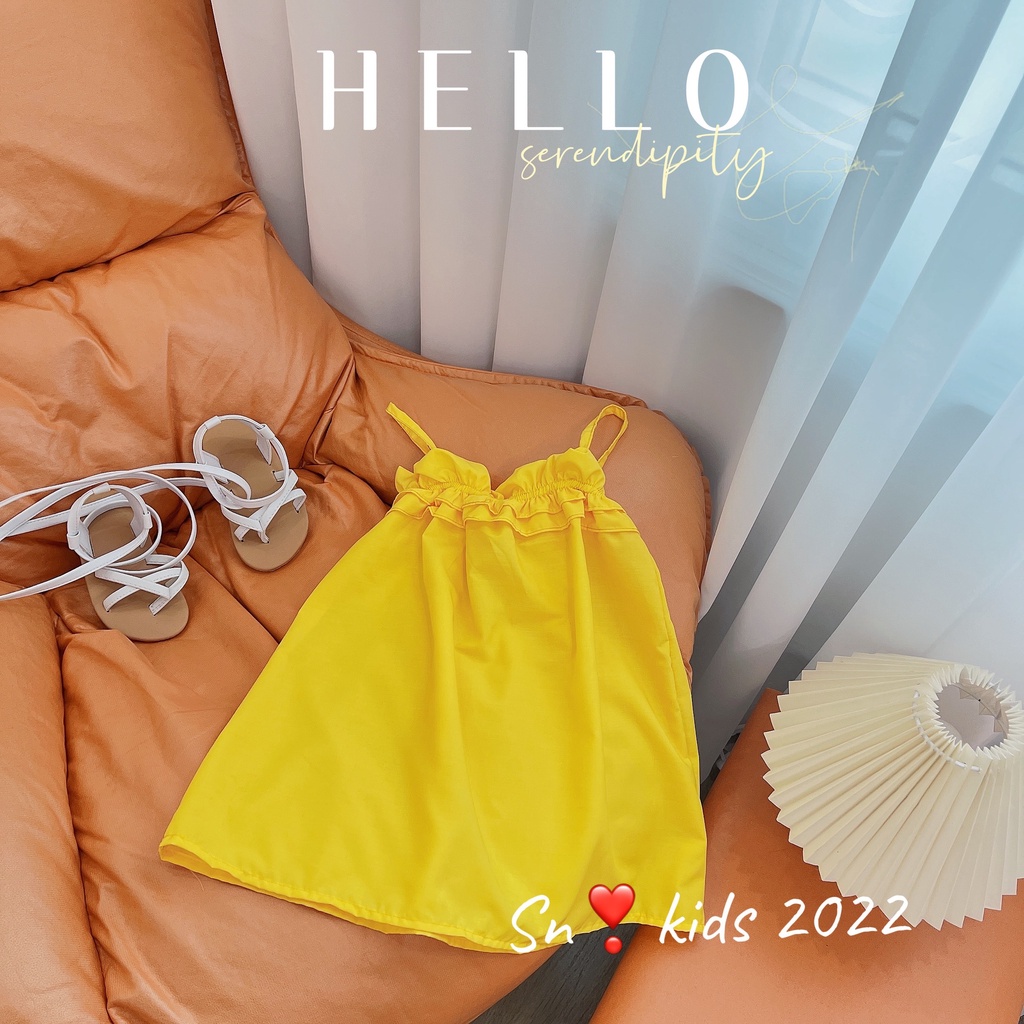 Váy 2 dây bé gái chất thô nến bèo ngực màu sắc rực rỡ cho bé