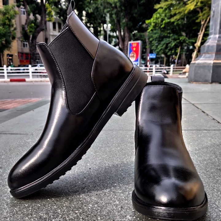 Giày Bốt Nam Chelsea Boots Classic Da Bò Nguyên Tấm Không Nhăn, Không Bong Tróc