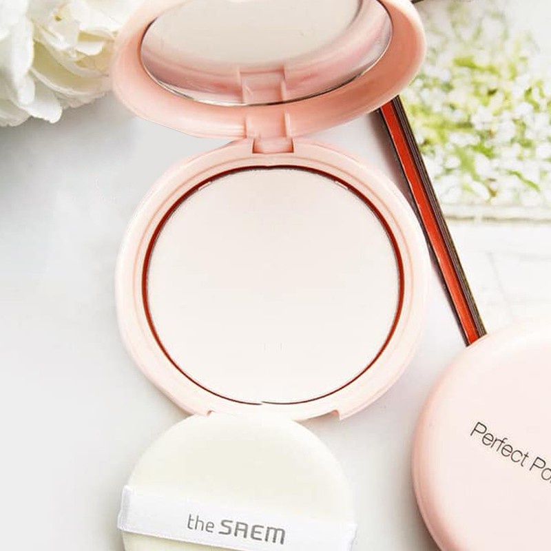 PHẤN PHỦ DẠNG NÉN CHE LỖ CHÂN LÔNG THE SAEM PERFECT PORE PINK PACT 12G CHÍNH HÃNG - 8720