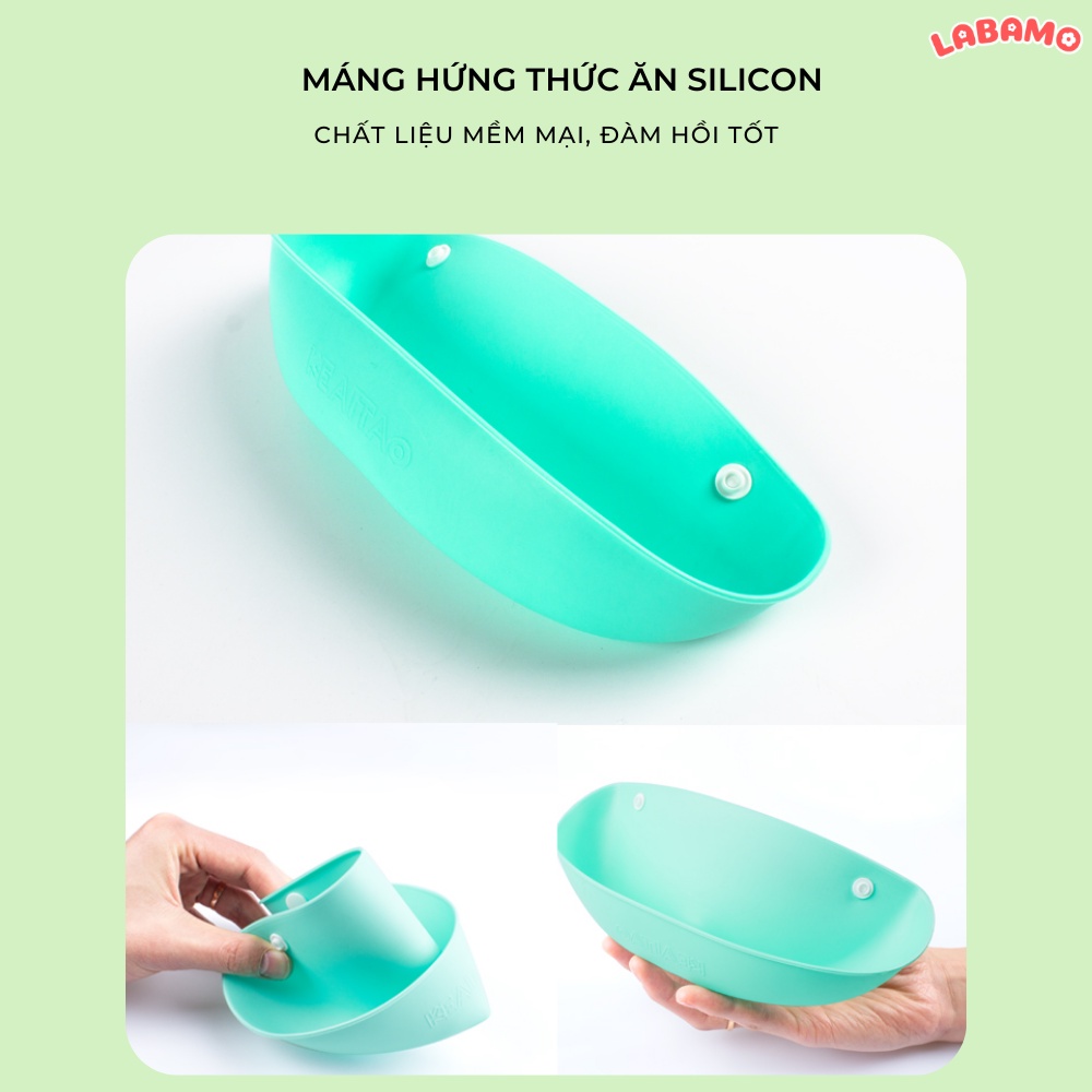Yếm ăn dặm cho bé có máng hứng silicon chống rơi thước ăn chống thấm chống dầu mỡ