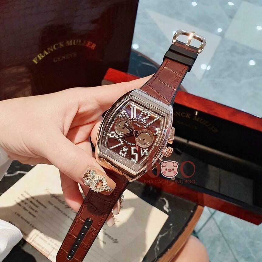 Đồng Hồ Nam Franck Muler Vanguard Dây Cao Su Bọc Da Cao Cấp Chạy Full Kim | BigBuy360 - bigbuy360.vn