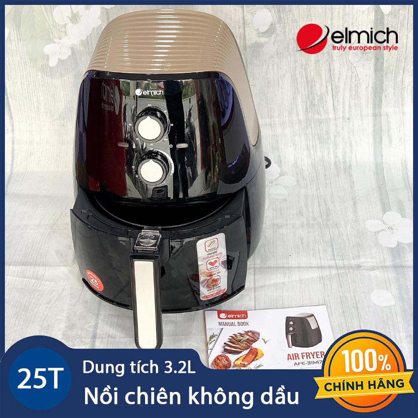 Nồi chiên không dầu Elmich AFE-3947 dung tích 3.2 lít 1500W xuất xứ CH Séc hàng chính hãng, bảo hành 25 tháng