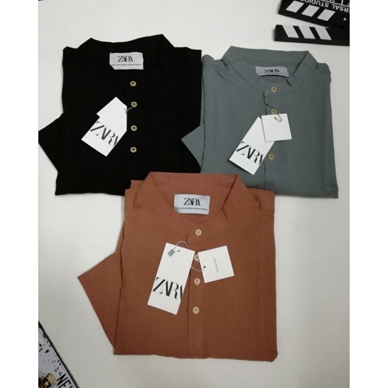 áo sơ mi tay ngắn cổ trụ nam big size