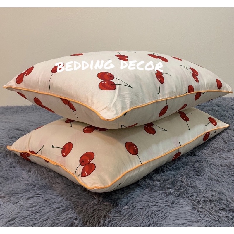 Ruột gối nằm bông sơ tinh khiết kích thước 40-65cm hoạ tiết Cherry Đỏ