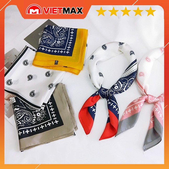 Khăn Turban Headband Bandana Lụa Satin 70x70 cm Vintage Phong Cách Cho Nữ ( Khăn Vuông )