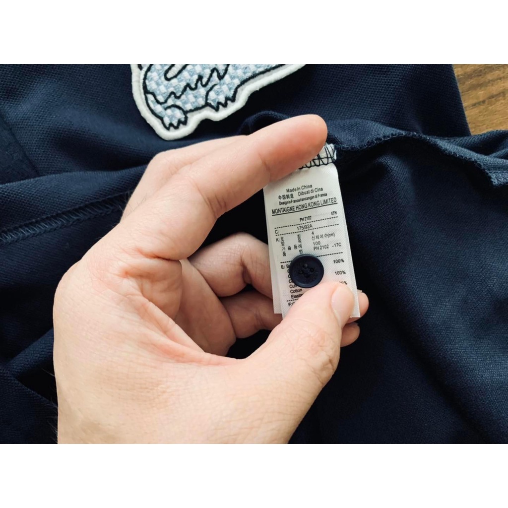 Polo LCST logo thêu 3 tam giác - Xanh than