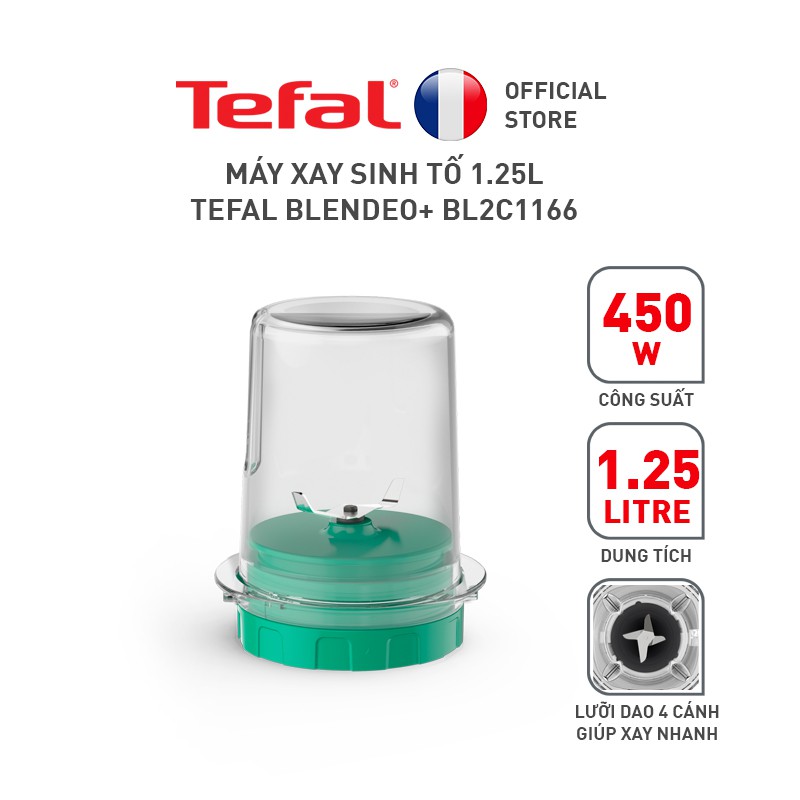 [Mã ELTEFALWL5 giảm 10% đơn 500K] Máy xay sinh tố Tefal Blendeo+ BL2C1166 - 450W, 1.25L