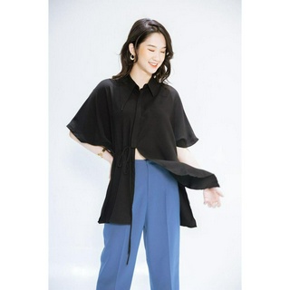 Áo cổ 2 ve lệch dây eo CCHAT