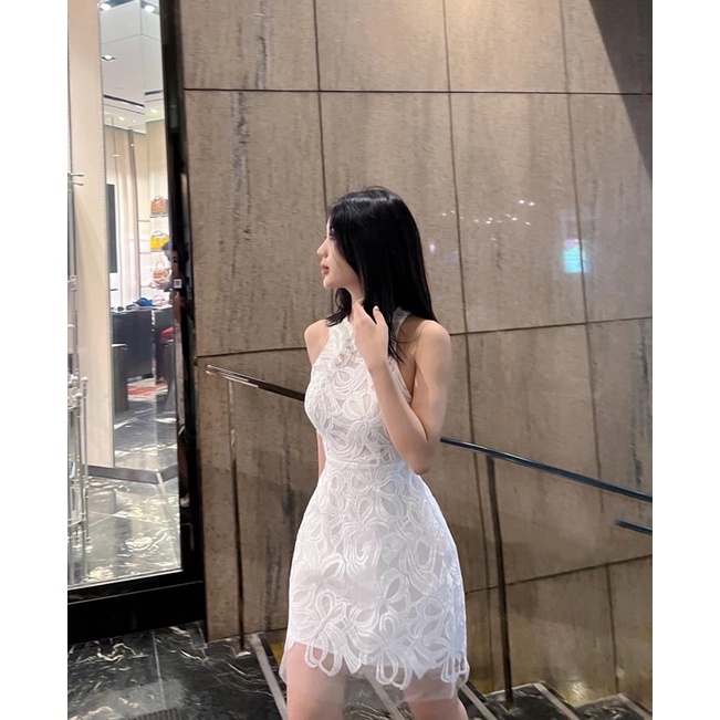 Đầm nữ đầm 2 màu đen trắng giống mẫu lên dáng xinh kèm ảnh thật trải sàn