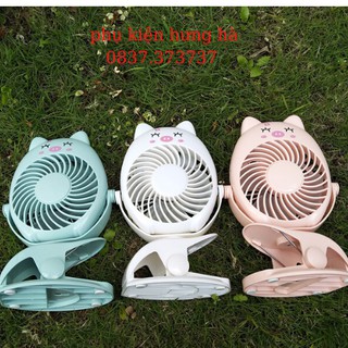 Quạt kẹp tích điện  ( kẹp xe đẩy,nôi,cũi,kẹp bàn ,kẹp máy vi tính có 3màu , 2 chế độ mát vừa và mạnh, có đèn