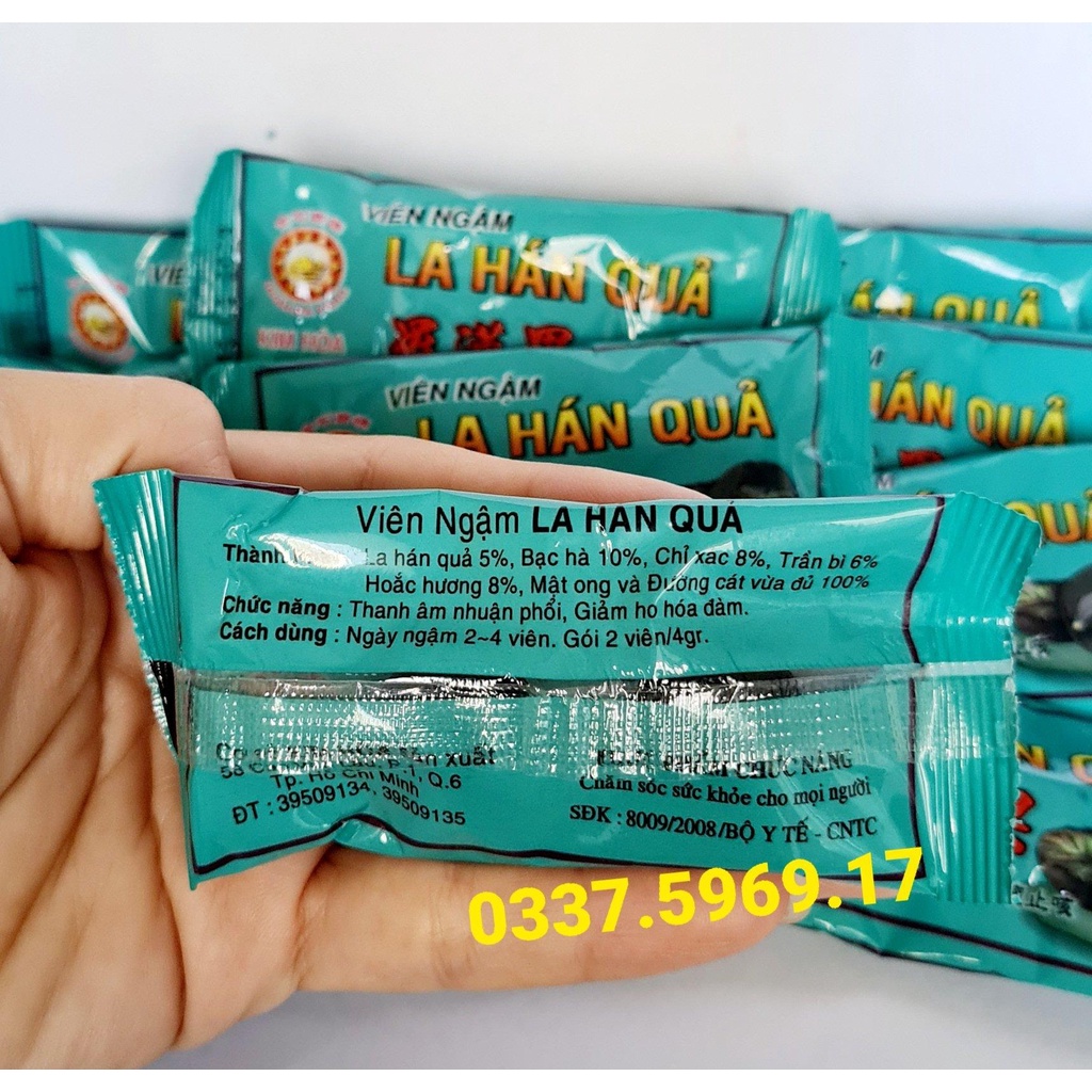 VIÊN NGẬM LA HÁN QUẢ - MÁT PHỔI - GIẢM HO - TAN ĐÀM - GÓI 2 VIÊN